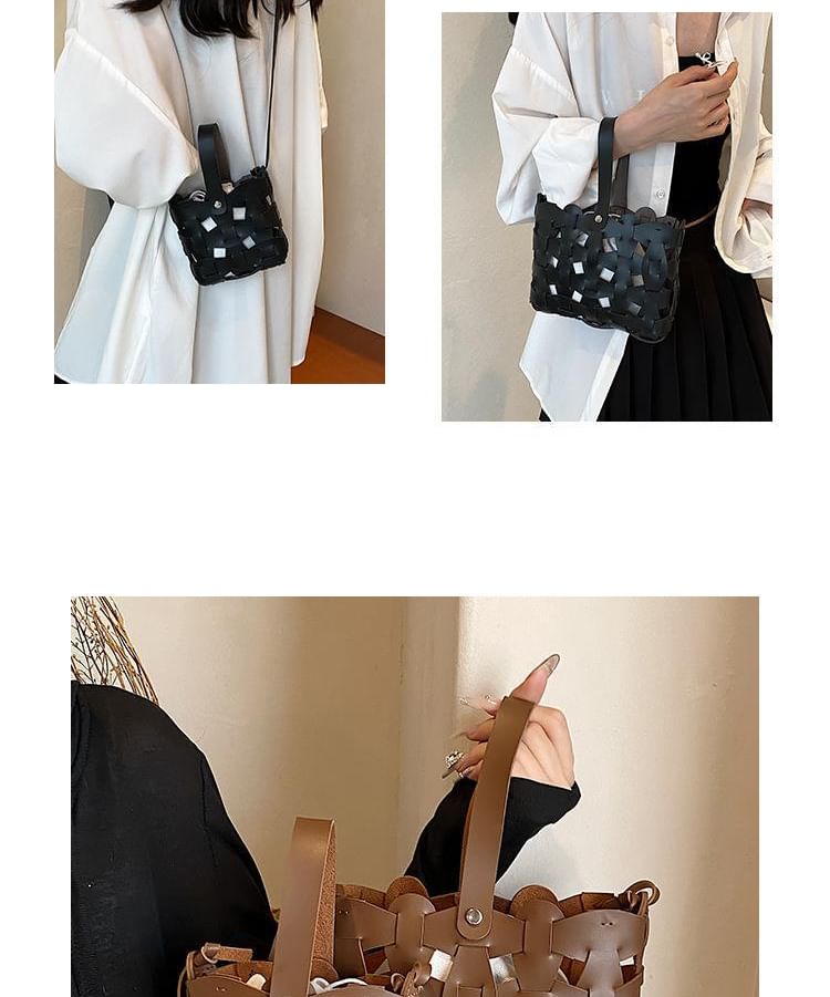 Cutout Bag Bucket Woven