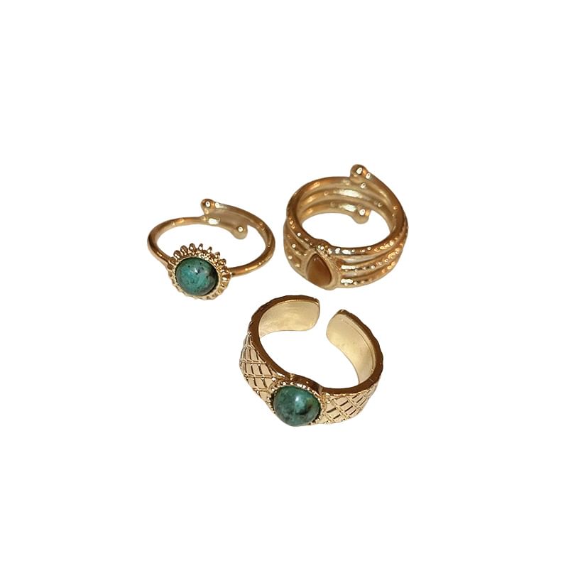Turquoise Faux Ring Open Designs) Alloy (Various