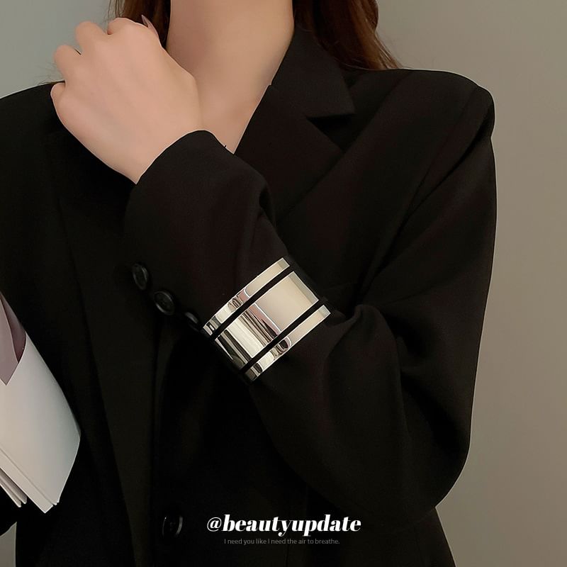 Alloy Bangle Polished Layered Open