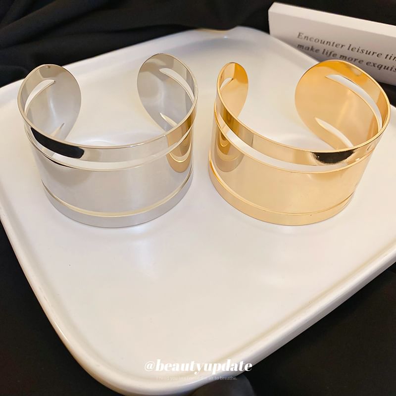 Alloy Bangle Polished Layered Open