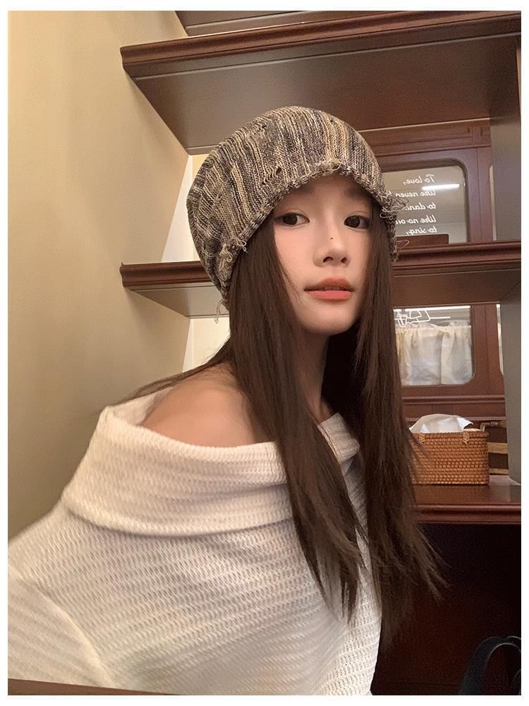 Beanie Frayed Distressed