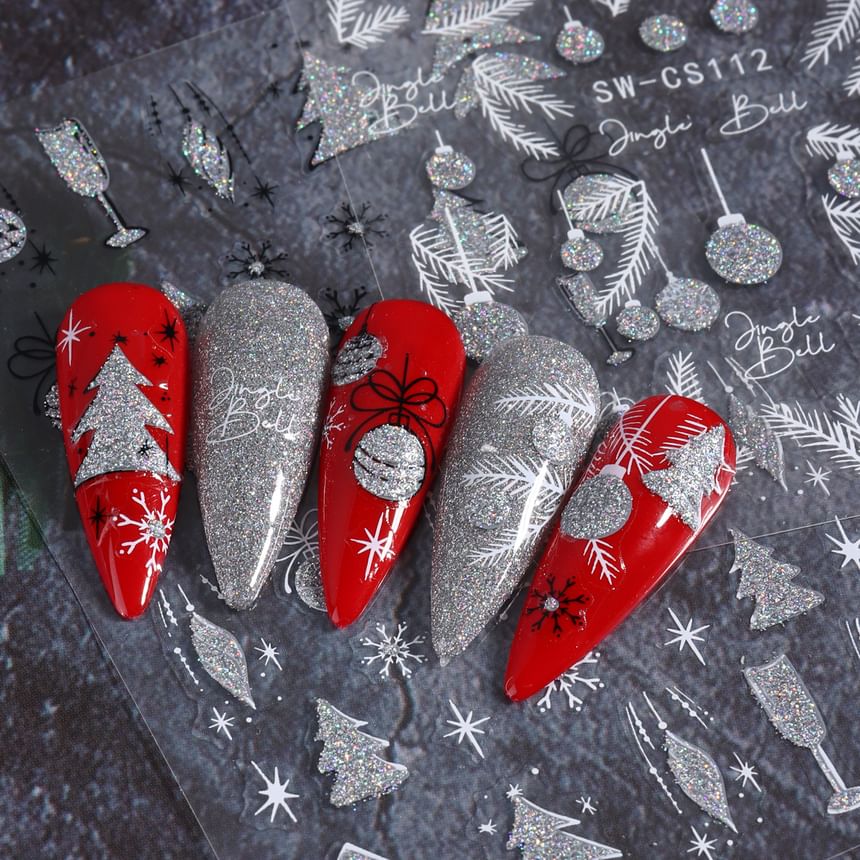 Christmas Glitter Nail Art Stickers