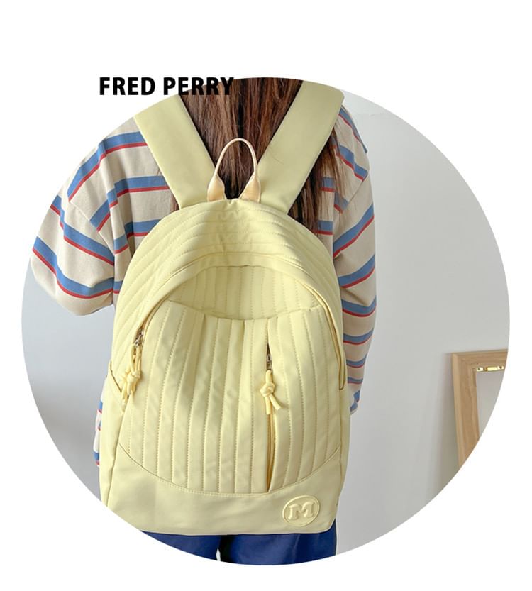 Laptop Quilted Backpack Plain