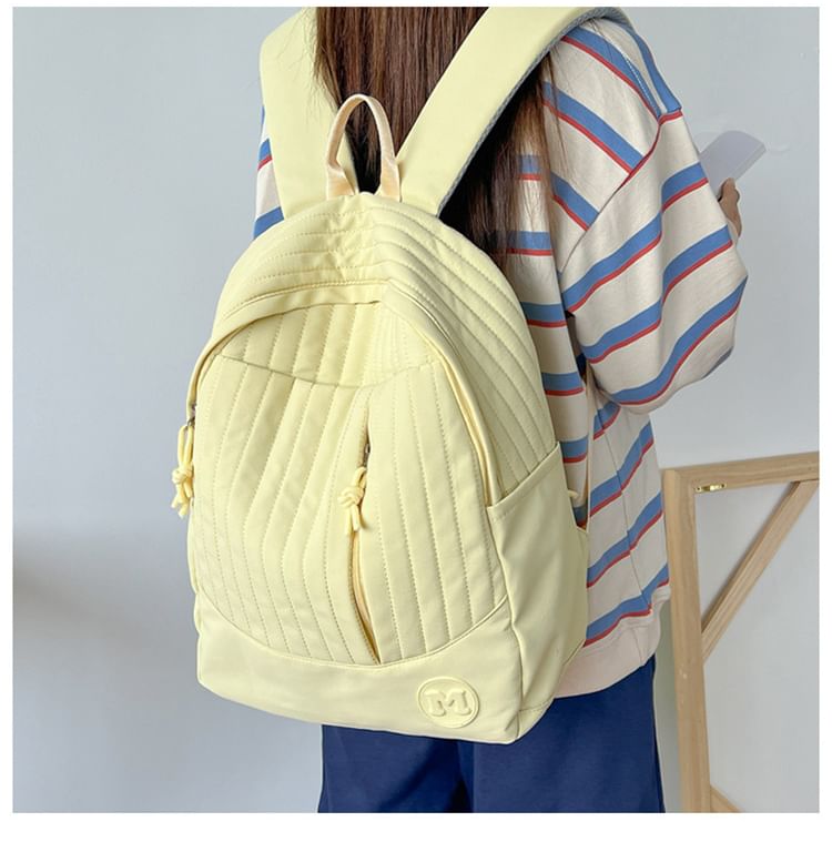 Laptop Quilted Backpack Plain