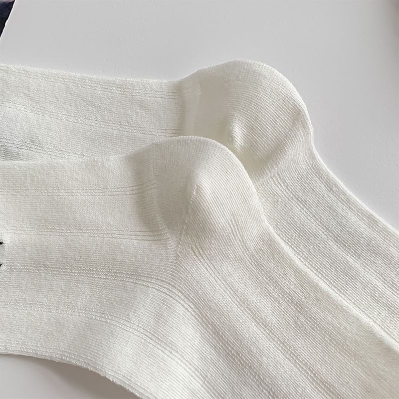 Ruffle Trim Bow Crew Socks