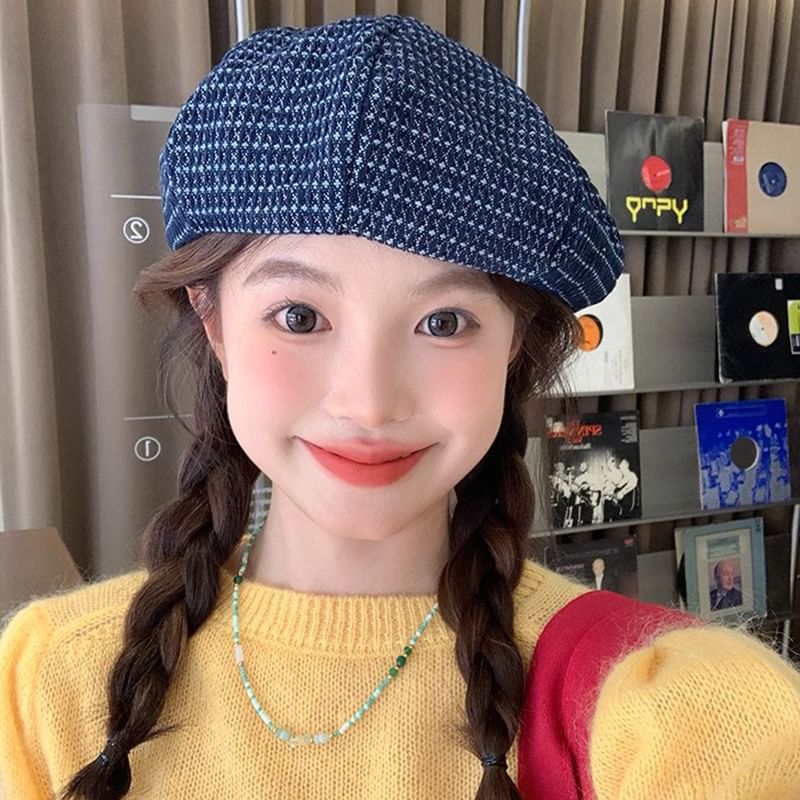/ Newsboy Cap Beret Denim