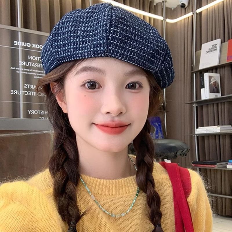 / Newsboy Cap Beret Denim