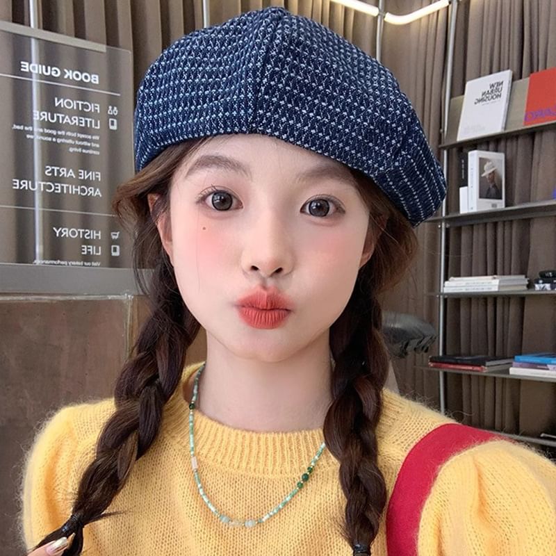 / Newsboy Cap Beret Denim