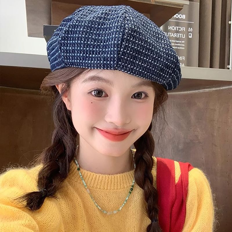 / Newsboy Cap Beret Denim