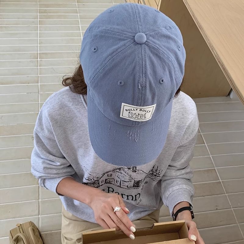 Distressed Baseball Cap Applique