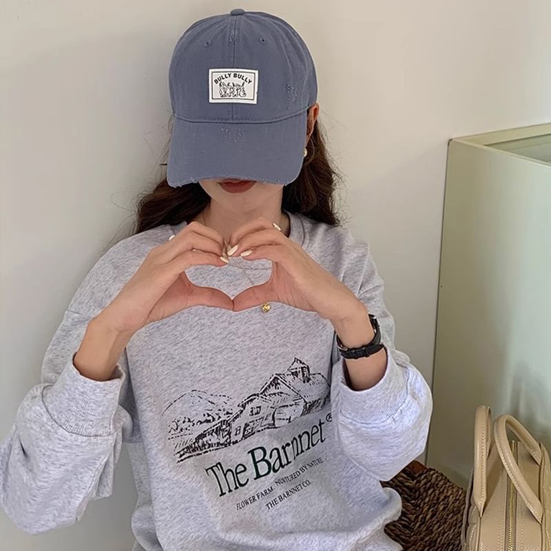 Distressed Baseball Cap Applique