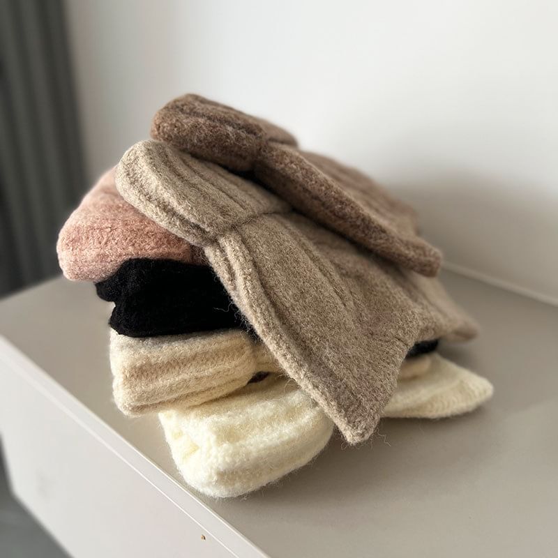 Embroidered Cable Knit Lettering Beanie