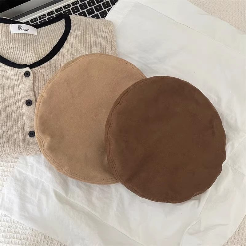 Belted Suede Faux Beret