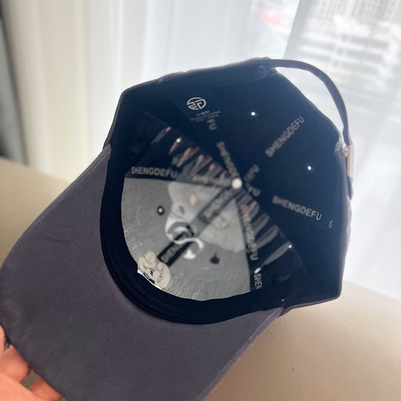 Baseball Lettering Distressed Cap Embroidered