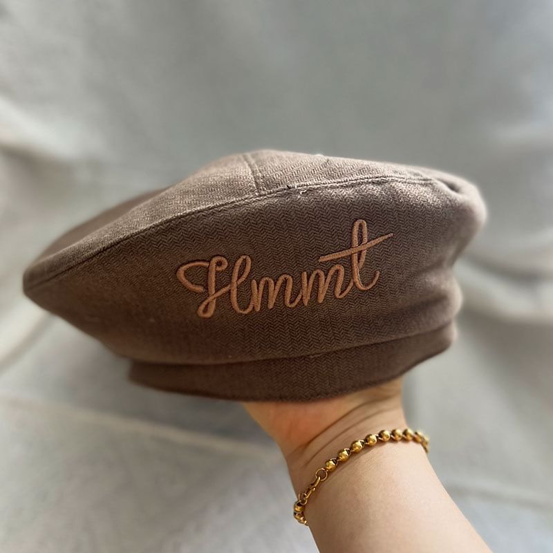 Embroidered Lettering Beret