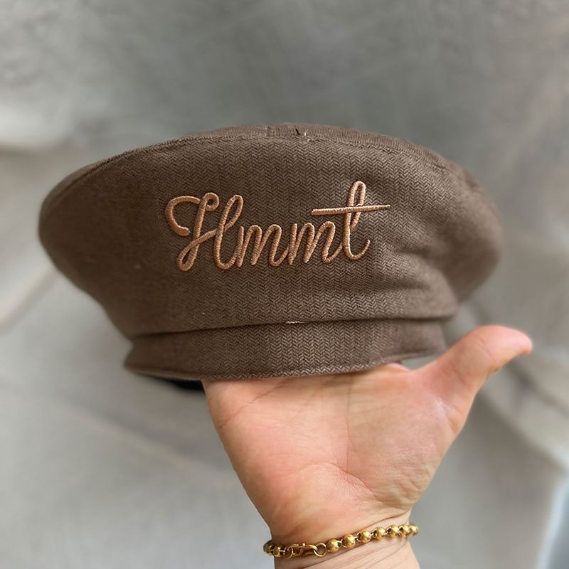 Embroidered Lettering Beret