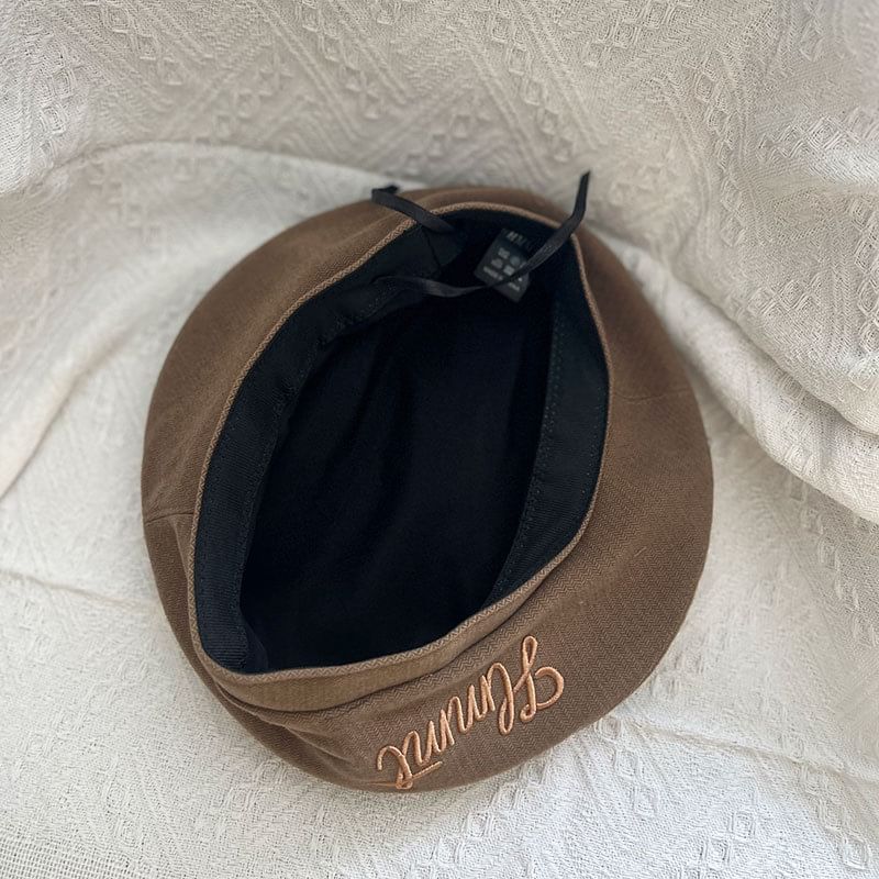 Embroidered Lettering Beret
