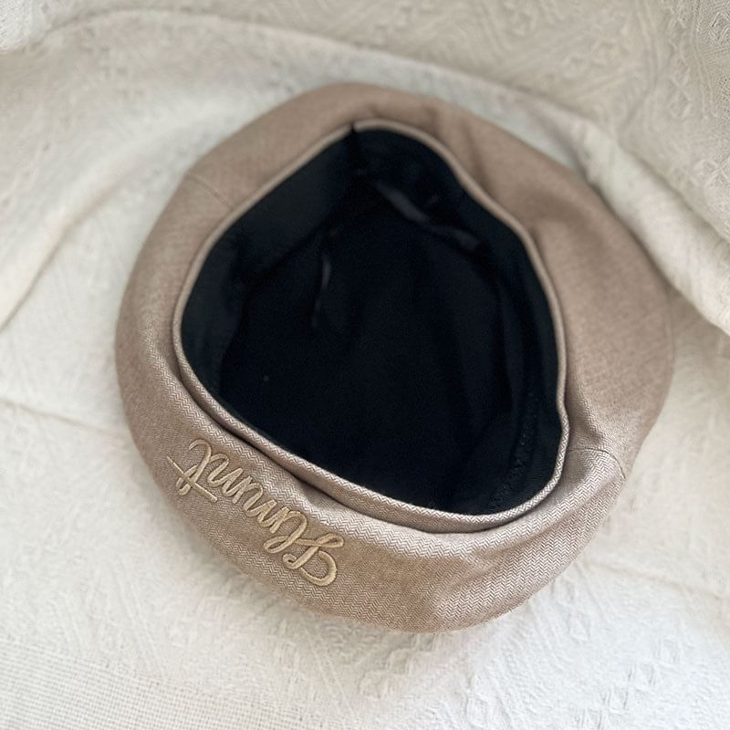 Embroidered Lettering Beret