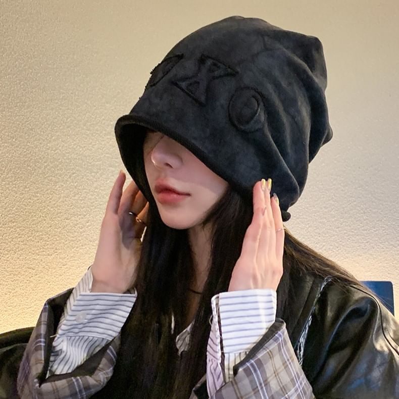 Dye Tie Lettering Beanie Applique