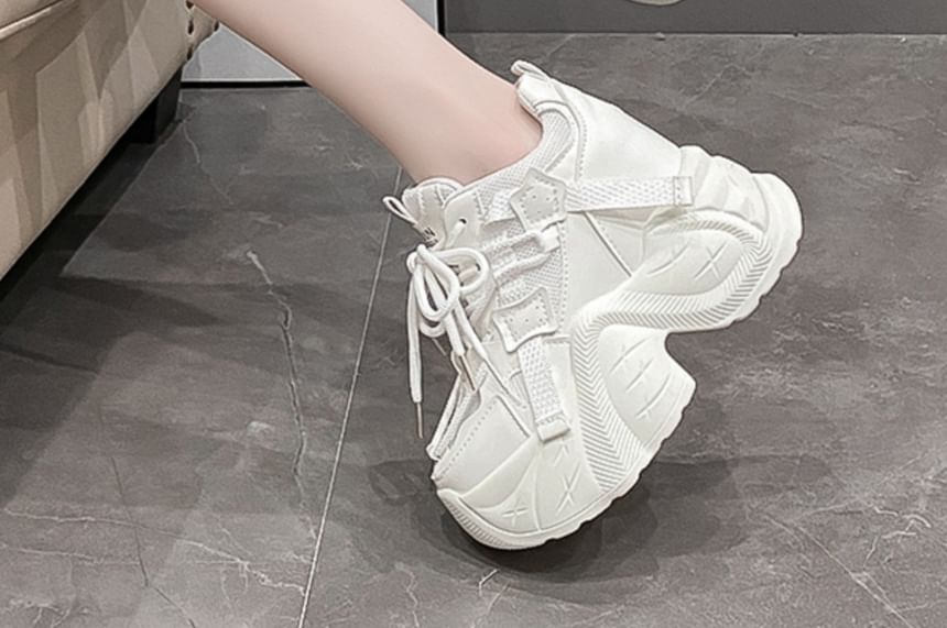 Hidden Platform Panel Sneakers Wedge
