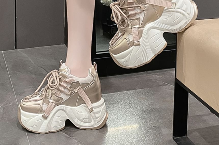 Hidden Platform Panel Sneakers Wedge