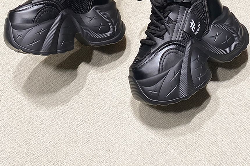 Sneakers Mesh Hidden Platform Wedge Panel