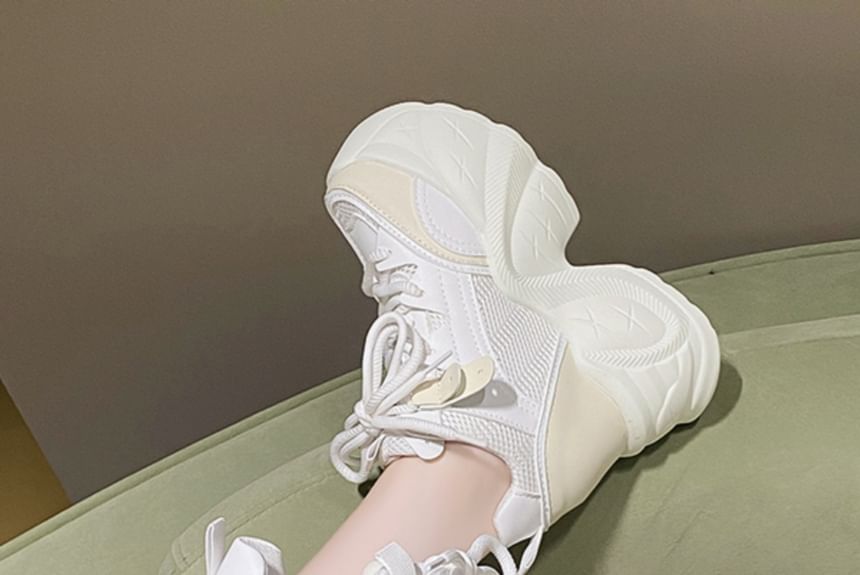 Sneakers Mesh Hidden Platform Wedge Panel