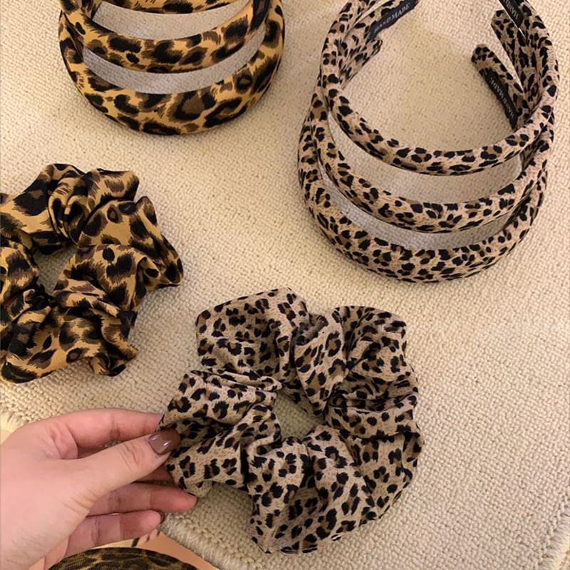 Leopard Print Headband / Scrunchie