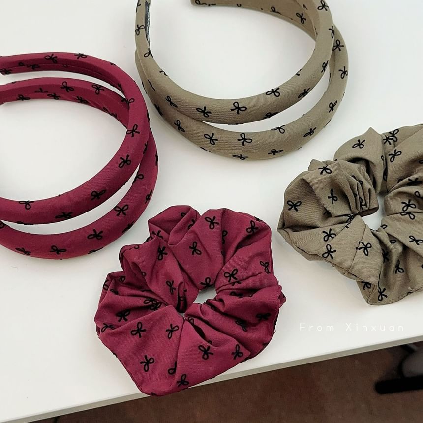 Bow Print Headband / Scrunchie (Various Design)