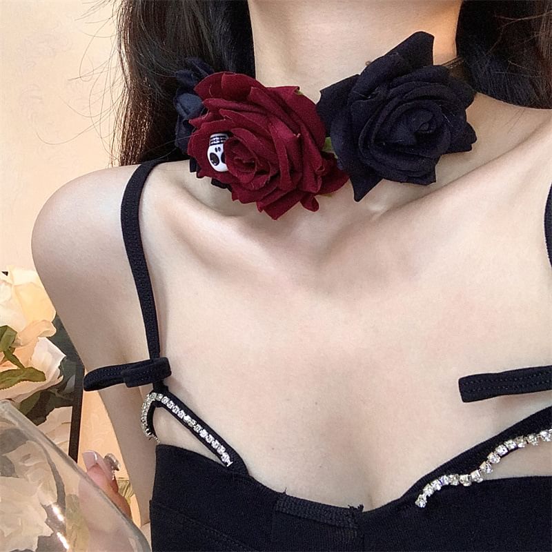 Fabric Designs) Halloween (Various Choker Rose