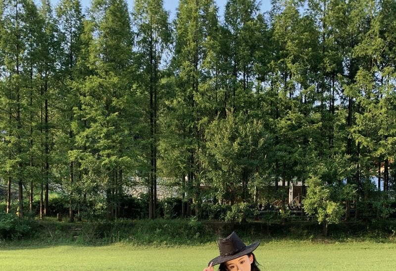 A-Line Skirt V-Neck + Blouse Set: Long-Sleeve Plain Tiered Mini