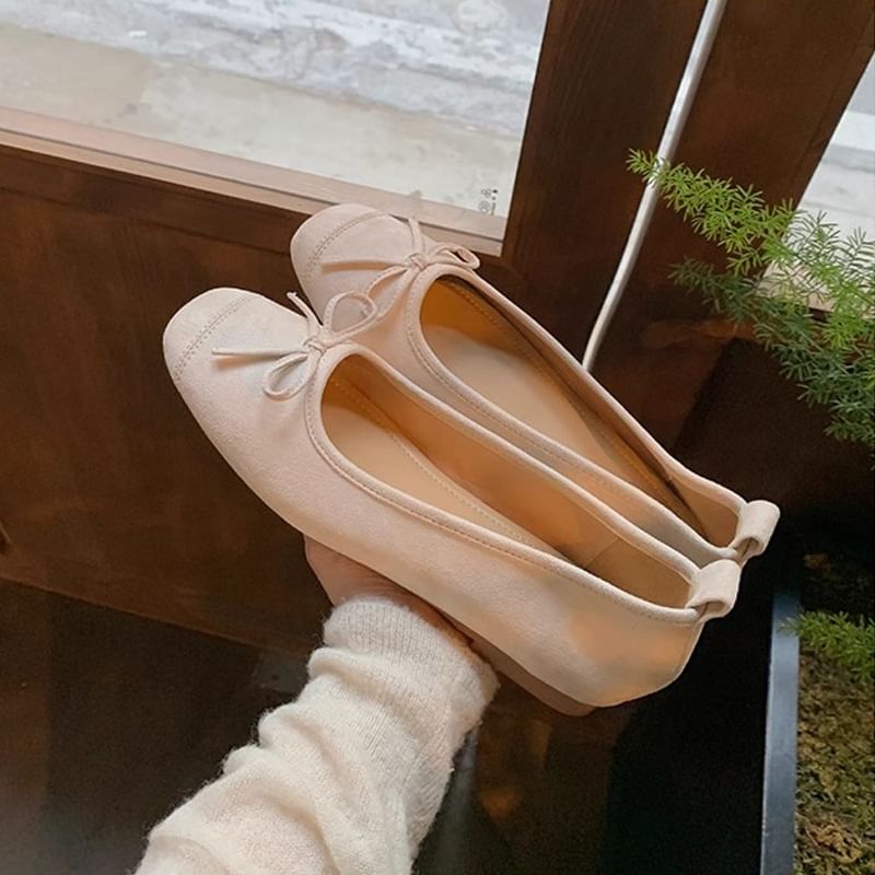 Flats Toe Bow Square