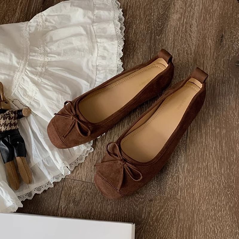 Flats Toe Bow Square
