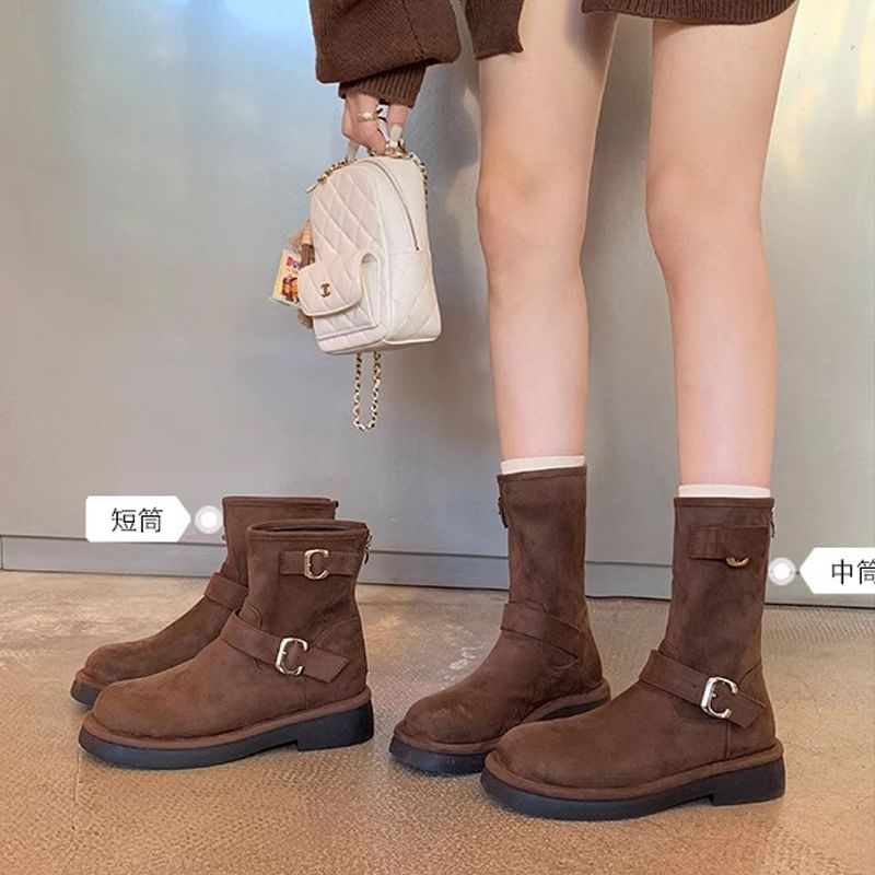 Boots Suede Buckled Designs) (Various Faux