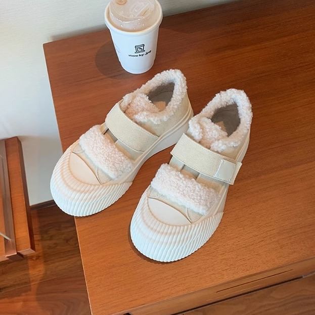 Platform Sneakers Adhesive Strap