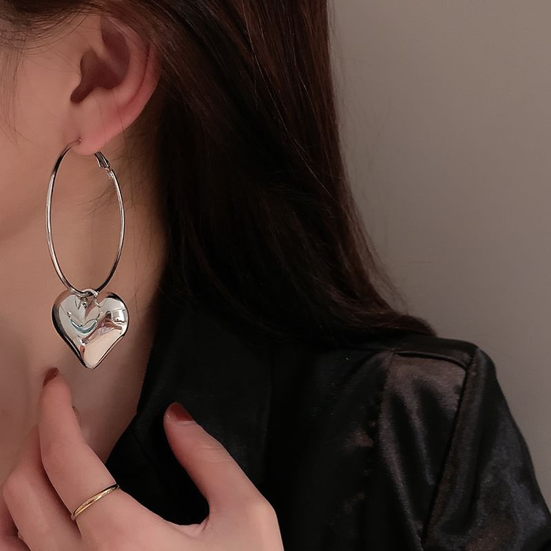 Alloy Heart Designs) Dangle (Various Hoop Earring