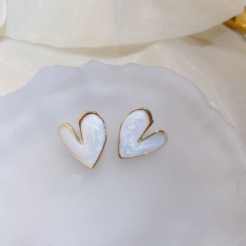/ Ear Asymmetrical Stud Leaf Glaze Heart Cuff Alloy Earring Dangle Butterfly