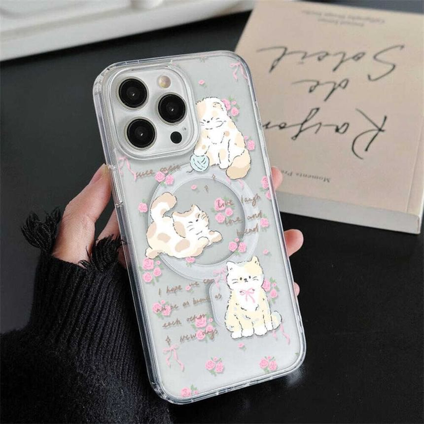MagSafe) with Cat Phone Magnetic Case (Compatible