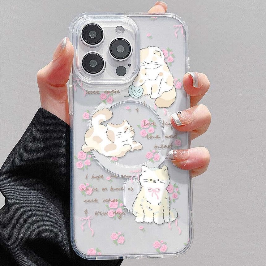 MagSafe) with Cat Phone Magnetic Case (Compatible