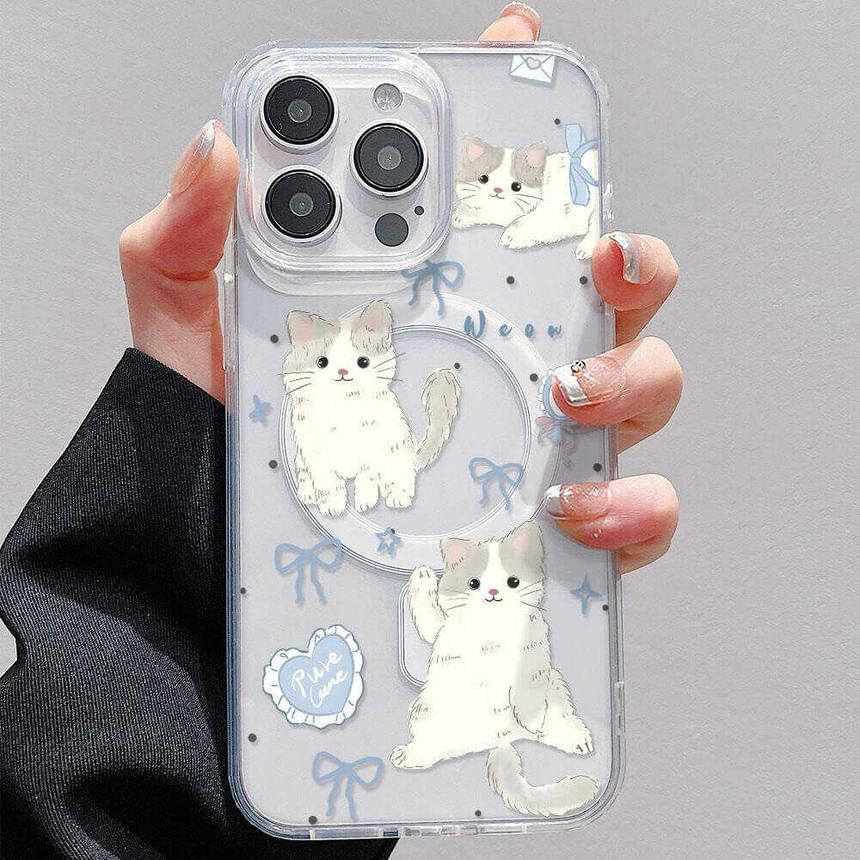 MagSafe) with Cat Phone Magnetic Case (Compatible
