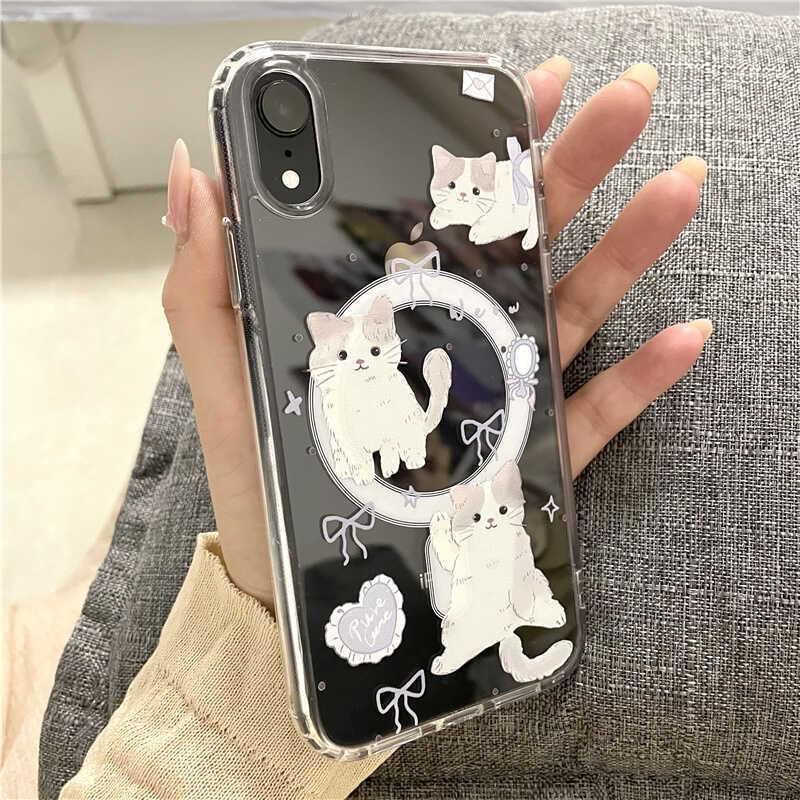 MagSafe) with Cat Phone Magnetic Case (Compatible