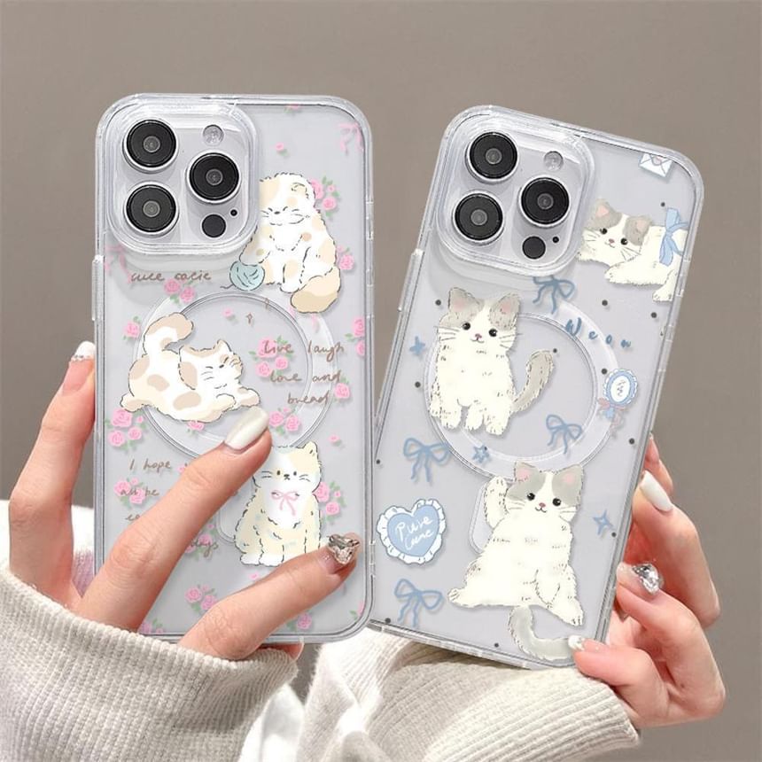 MagSafe) with Cat Phone Magnetic Case (Compatible