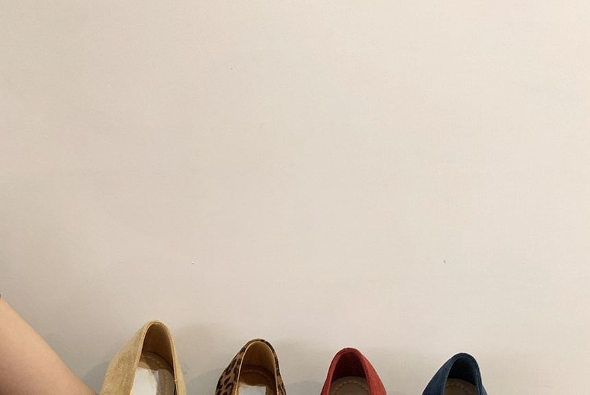 Flats Toe Square Suede T-Strap Faux