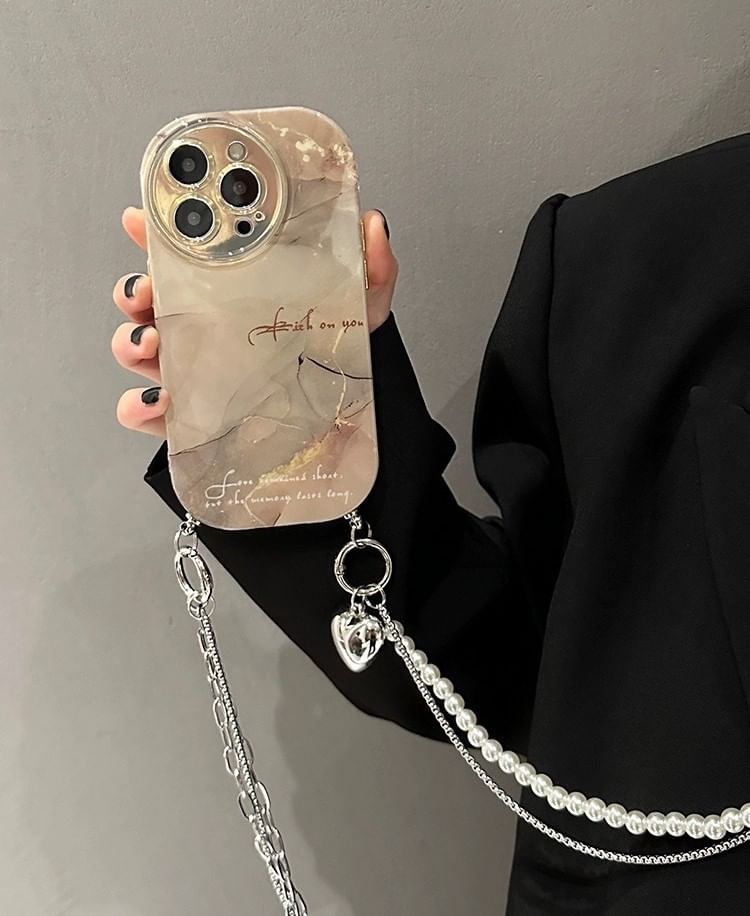Case Marble Phone Print Lanyard