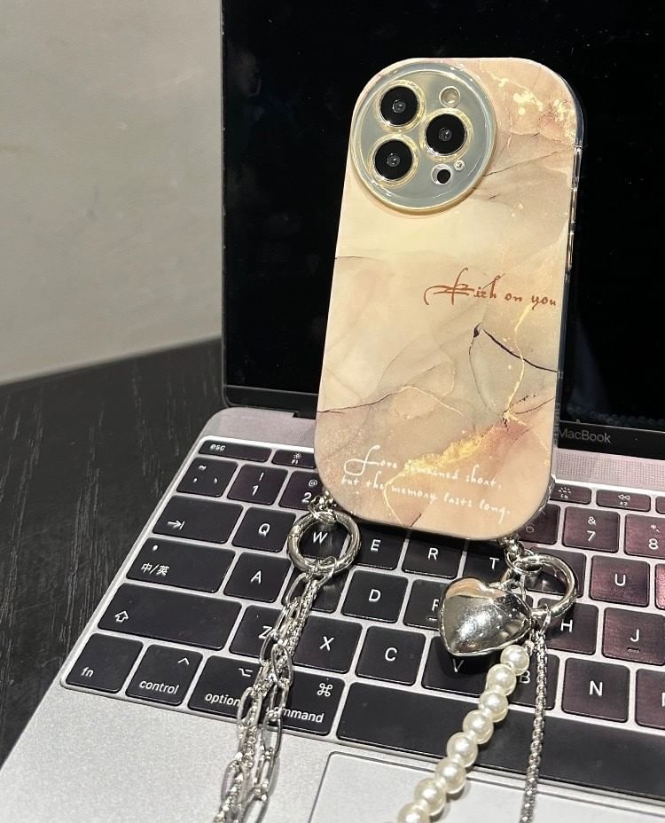 Case Marble Phone Print Lanyard