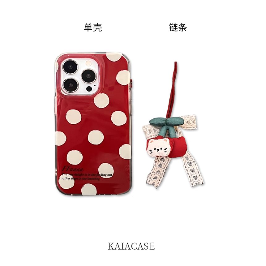Phone Set Charm Polka Cherry Case / Dot