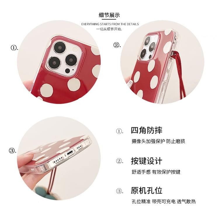 Phone Set Charm Polka Cherry Case / Dot