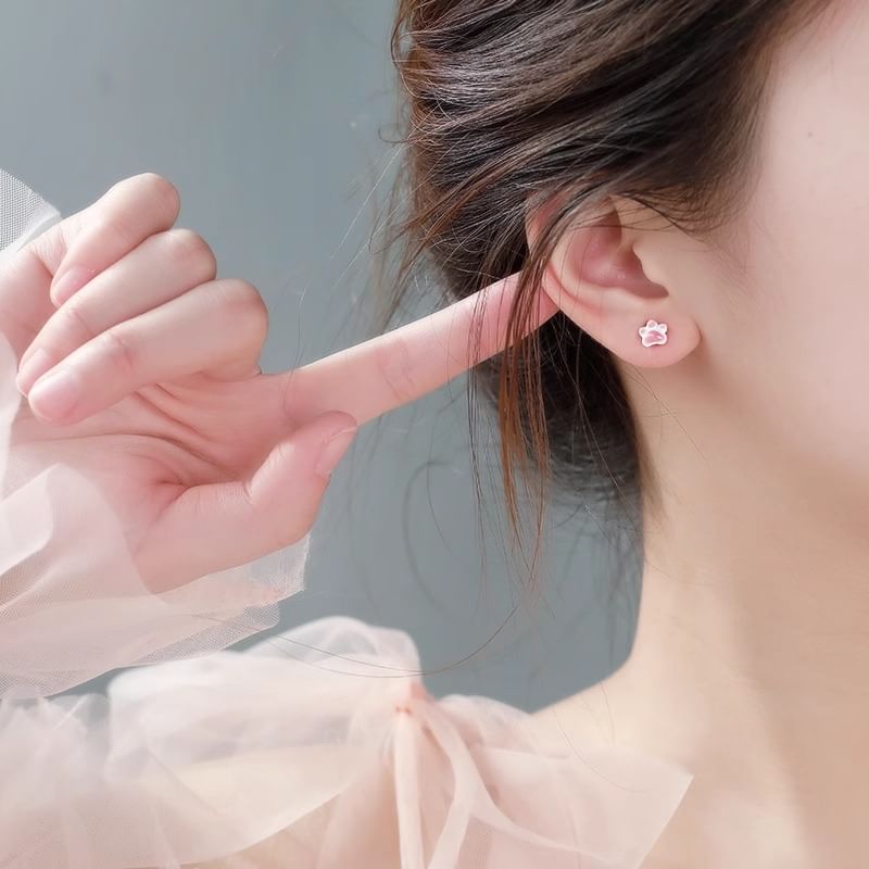 Ceramic Paw Earrings Cat