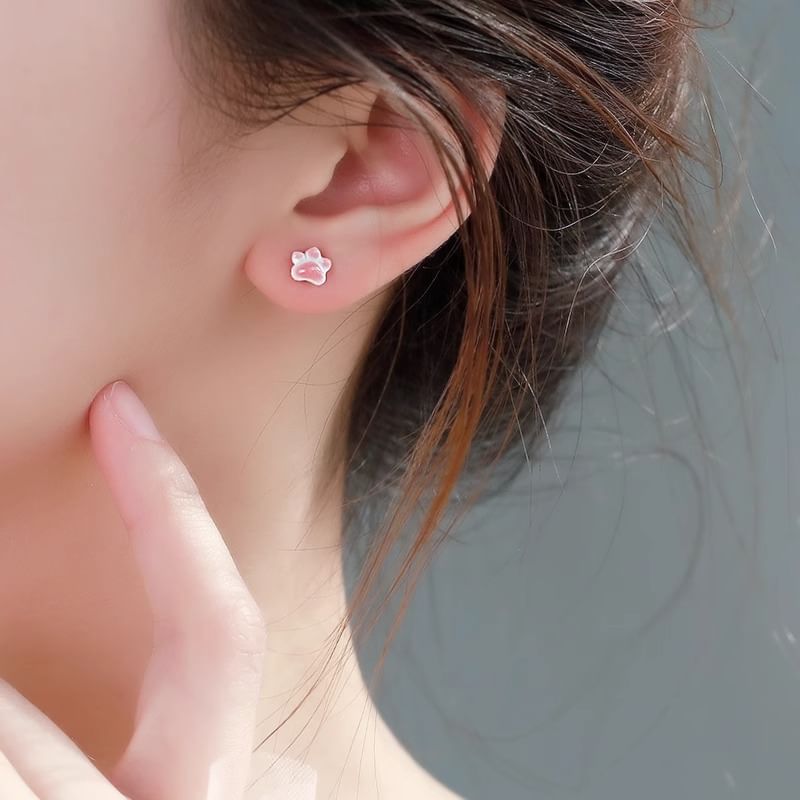Ceramic Paw Earrings Cat