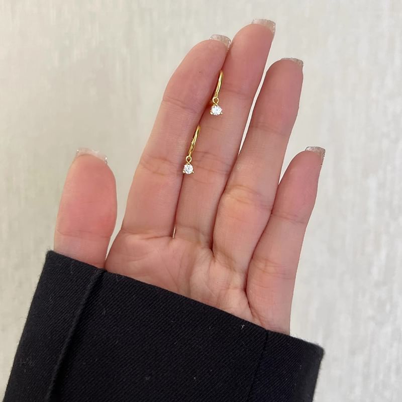 Rhinestone Drop Earring Alloy